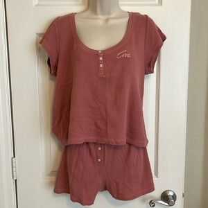 Victoria’s Secret Size XL Mauve Pink Cotton Thermal Pajamas